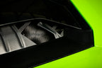 Eventuri Lamborghini Huracan V10 black carbon intake system showing sleek performance air intake with carbon fiber finish