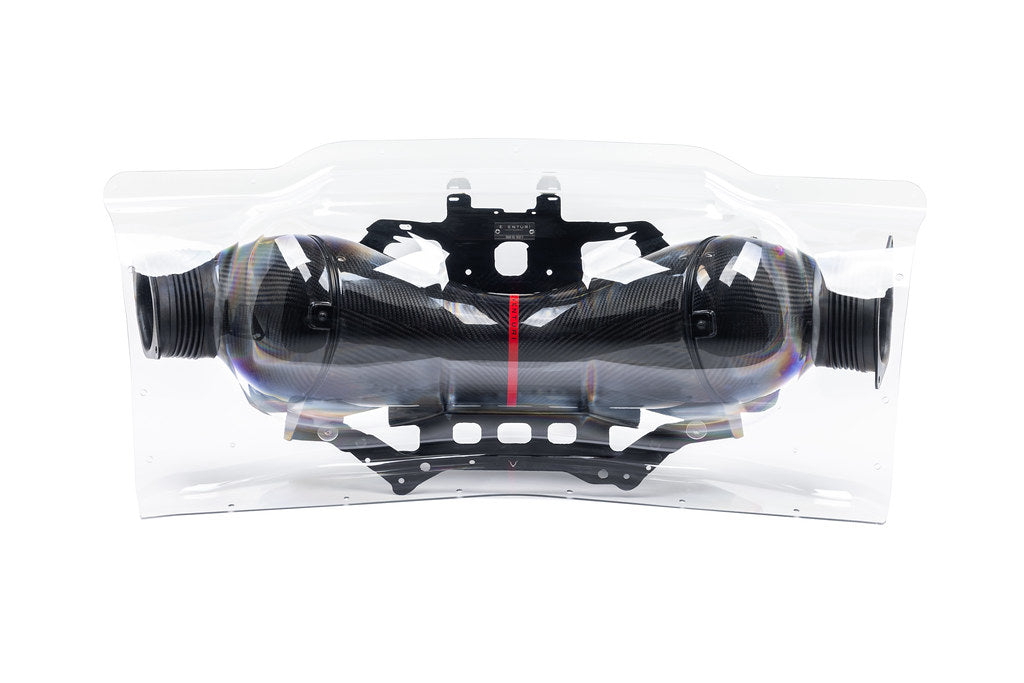 Eventuri Chevrolet C8 Corvette Z06 clear polycarbonate intake trunk panel for improved performance and engine airflow.