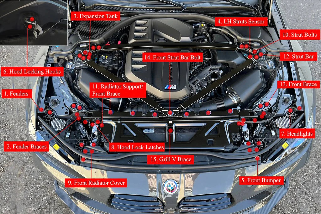 Downstar G8X M3 / M4 Stainless Steel Deluxe Billet Dress Up Hardware Kit