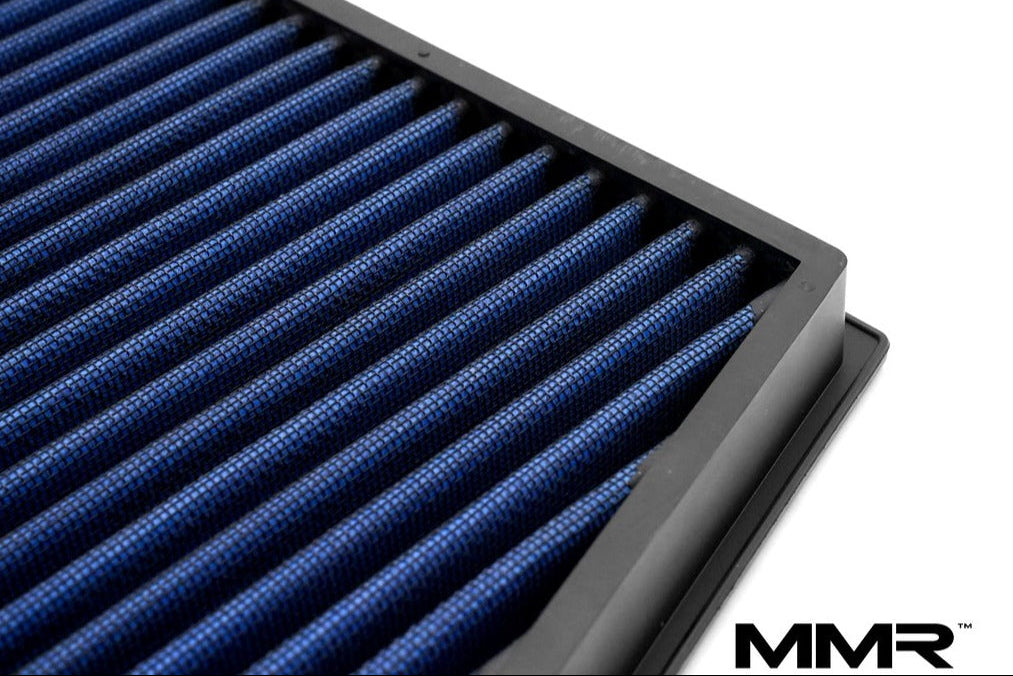 MMX Performance BMW F4X and MINI F5X JCW GP3 panel air filter for enhanced engine airflow and performance.