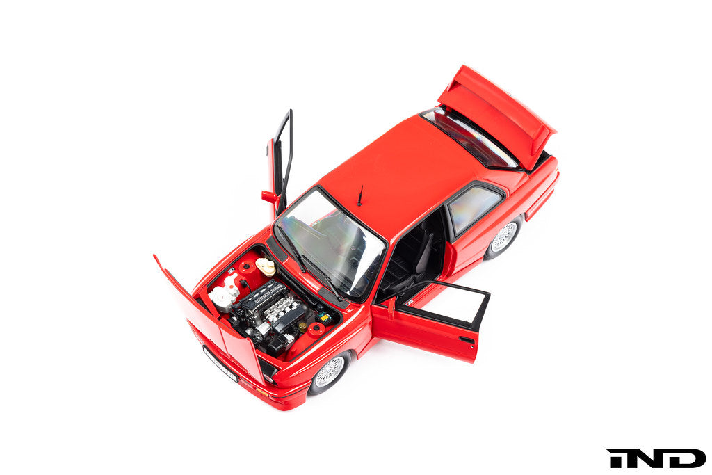 BMW E30 M3 Brilliantrot Die-cast Car - 1:18