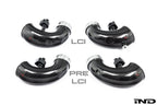 Eventuri F9X X5M X6M Pre-LCI carbon turbo inlet set for performance enhancement, featuring sleek carbon fiber components.