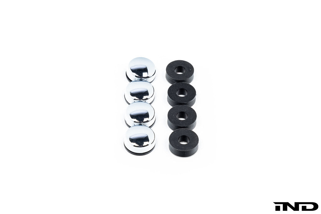 BMW Laser Slimline License Plate Frame with M Logo Valve Stem Caps - Polished Silver