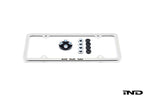 BMW Laser Slimline License Plate Frame with BMW Roundel Valve Stem Caps - Polished Silver