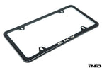 BMW Laser Slimline License Plate Frame with BMW Roundel Valve Stem Caps - Satin Black