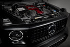 Eventuri black carbon intake system for Mercedes W463A G63 AMG, showcasing performance air intake with sleek carbon fiber details.