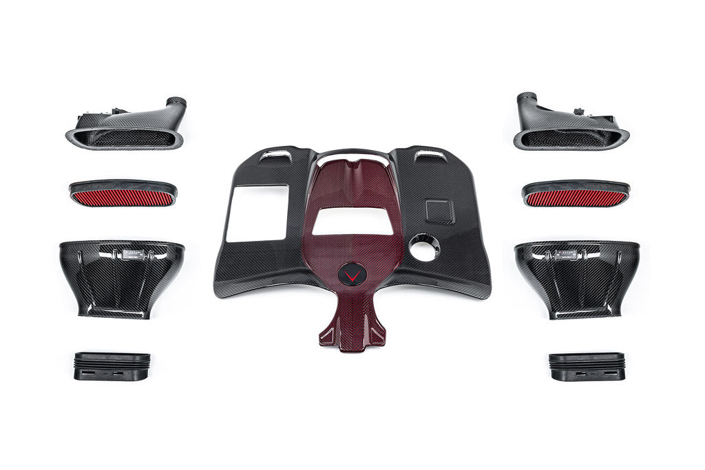 Eventuri Mercedes W463A G63 AMG black carbon intake system showcasing sleek performance air intake with high-quality carbon fiber.