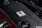 Eventuri black carbon intake system for Mercedes W463A G63 AMG, showcasing sleek performance air intake components.