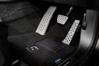 3D Design aluminum pedal set for BMW automatic interior, featuring sleek 3D design and high-quality metal finish.