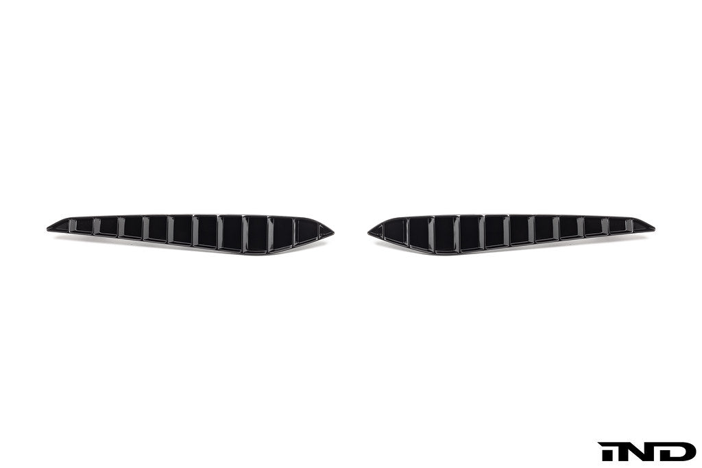 Acexxon G45 X3 M-Sport rear reflector insert set with horizontal slats for exterior car rear bumper, in black plastic.