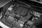 Eventuri 4.0TFSI Twin Turbo V8 black carbon intake system for 2025+ performance vehicles, showcasing sleek carbon fiber components.