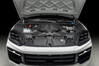 Eventuri 4.0TFSI Twin Turbo V8 black carbon intake system, high-performance engine upgrade for 2025+ Audi models.