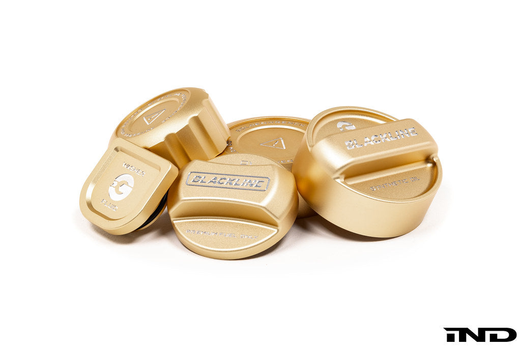 Goldenwrench Blackline Performance BMW M Car (S63 / S68) Engine Cap Cover Set - CCB Gold Cap Complete Set
