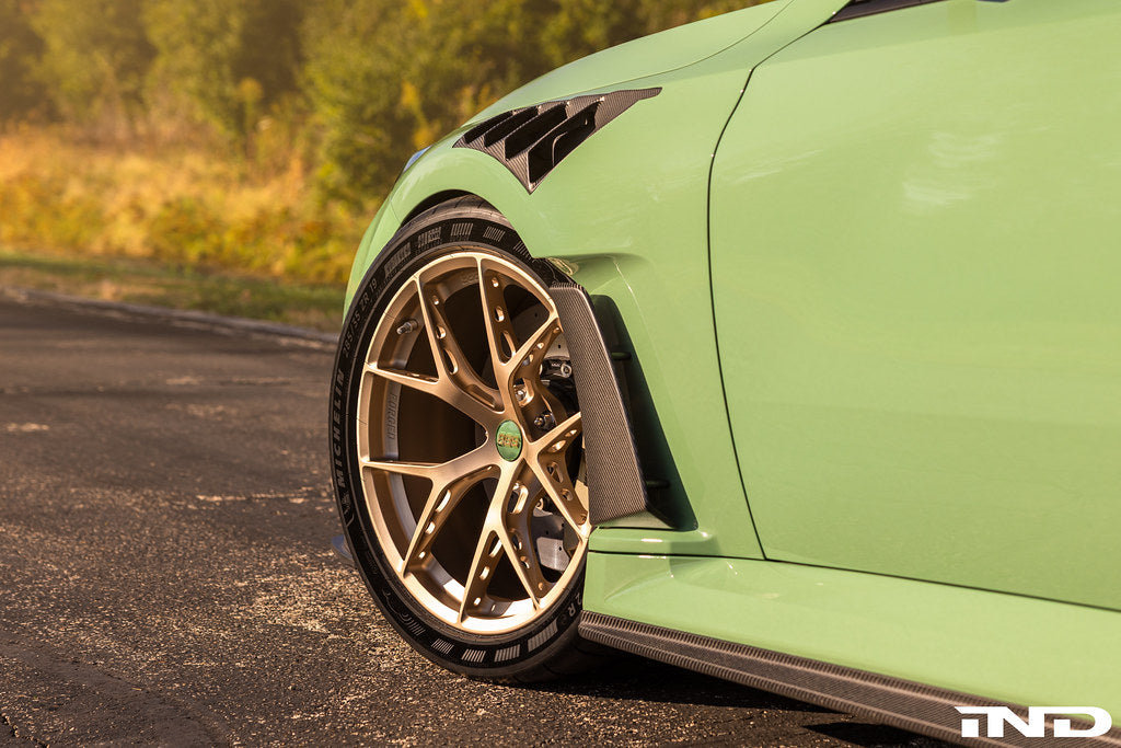 BBS G8X M2 M3 M4 FI-R Evo 20-inch wheel set with black and silver alloy wheels, showcasing their modern, sporty design.