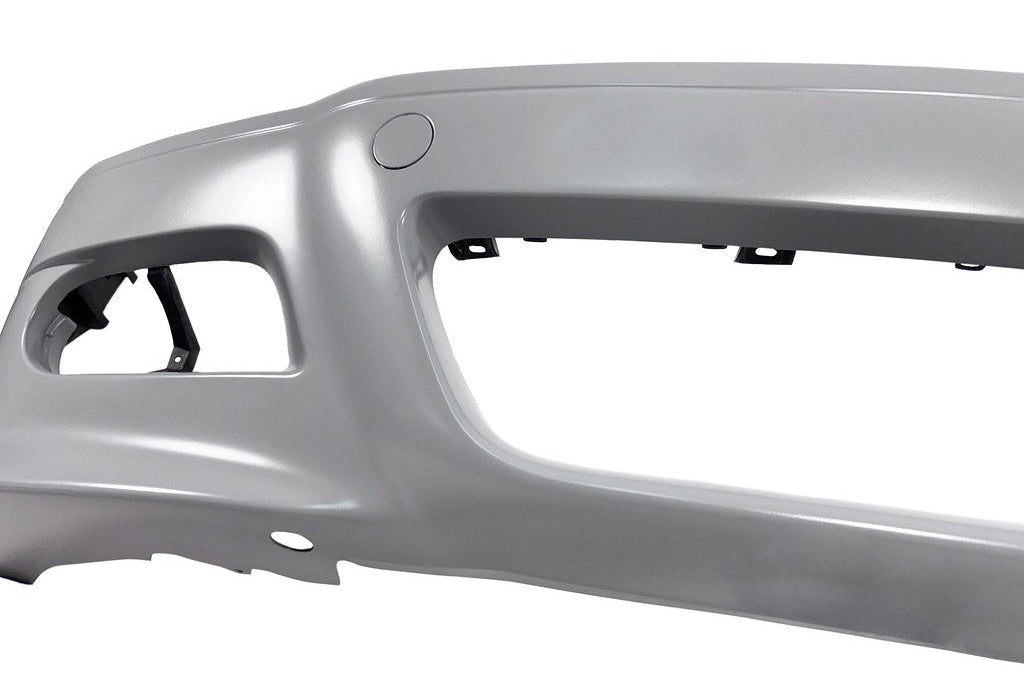Karbonius E46 M3 carbon front bumper cover shown front view, exterior automotive part with detailed carbon fiber finish.