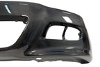 Karbonius E46 M3 carbon front bumper cover exterior car part shown on vehicle, highlighting lightweight, aerodynamic design.