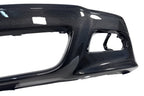 Karbonius E46 M3 carbon fiber front bumper cover showing sleek exterior design and detailed finish on the car.