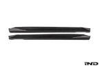 3D Design G90 G99 M5 carbon fiber side skirts for BMW exterior modification, showcasing sleek, lightweight aerodynamic design