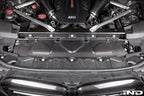 AutoTecknic F95 X5M and F96 X6M dry carbon fiber exterior cooling shroud on car.