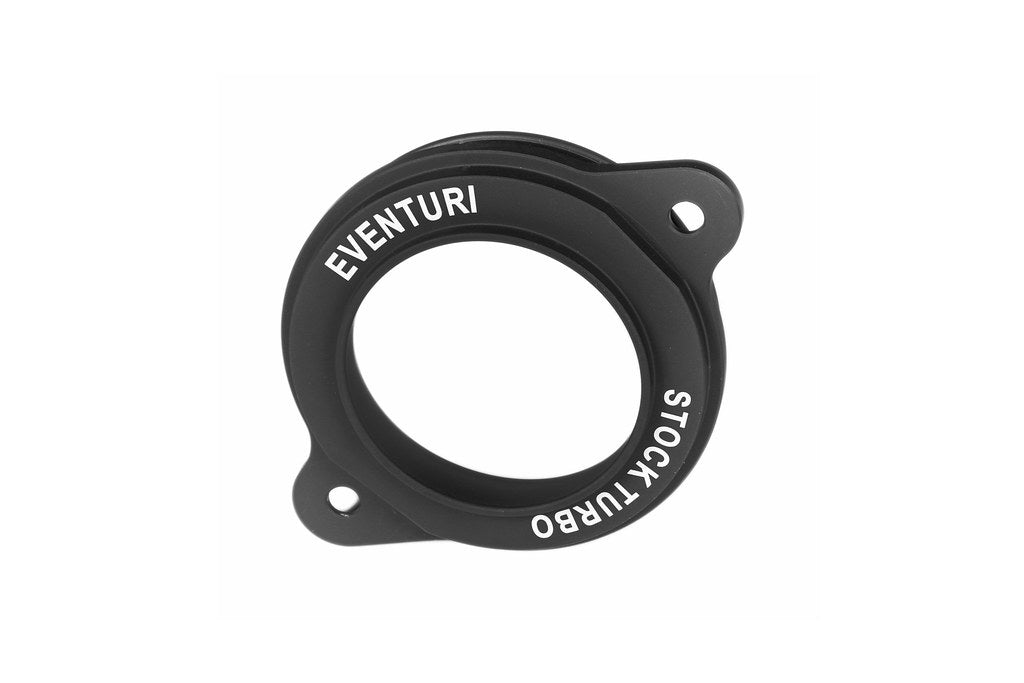 Eventuri carbon turbo inlet for Audi 8V RS3, 8Y TTRS, non-US LHD performance vehicle, showcasing sleek carbon fiber design.