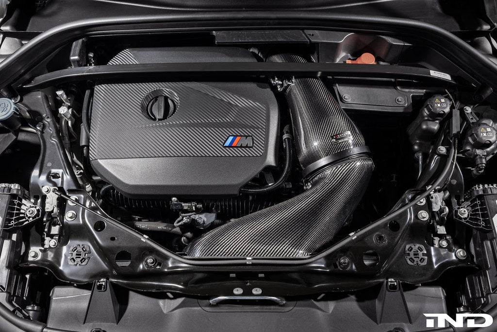 Eventuri black carbon intake system for BMW F7X M135 M235 and X1 X2 M35i models with B48 engine, performance upgrade