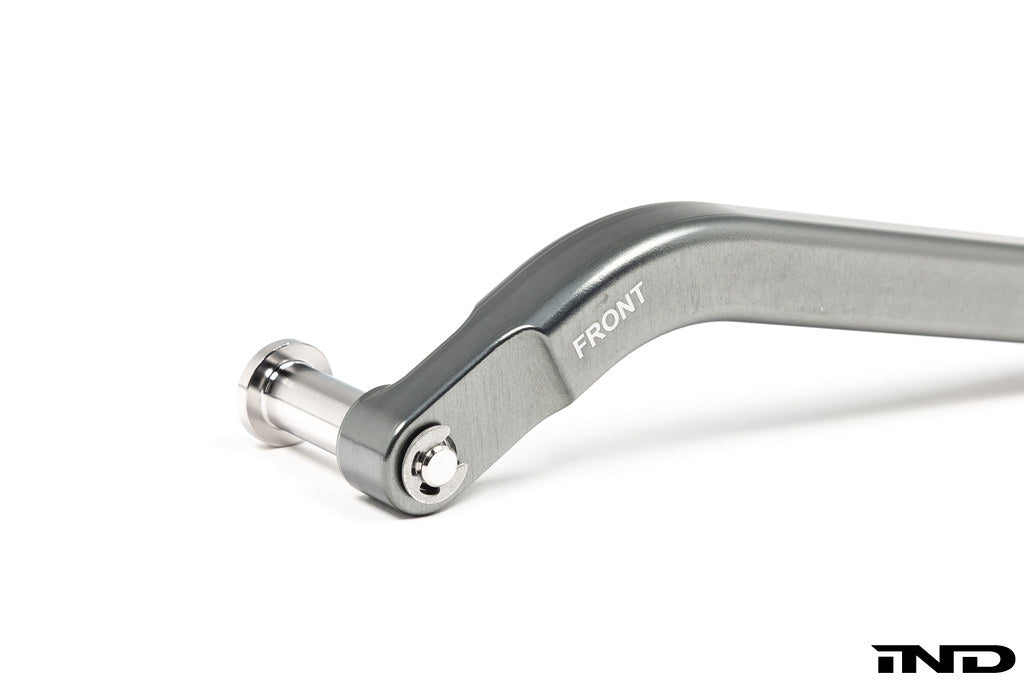 Performance Rogue Engineering Dual Shear Selector Rod for vehicle gear shifting, shown in a close-up of the black metal component.