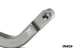 Rogue Engineering dual shear selector rod for performance vehicle transmission linkage, shown in black with metal fittings.