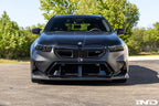 TREVORA G90 G99 M5 carbon fiber front splitter for exterior car enhancement, showcasing sleek aerodynamic design.