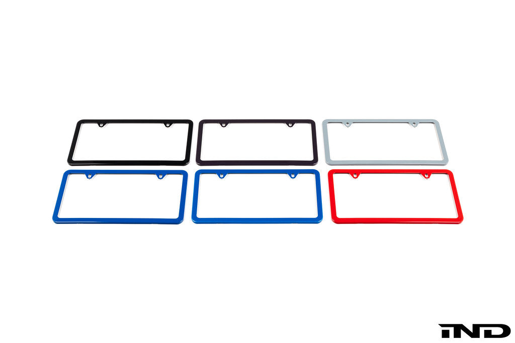 IND Painted License Plate Frame for vehicle exterior, featuring a sleek painted design and durable construction.
