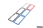 IND Painted License Plate Frame, exterior car accessory with a stylish painted finish, designed to fit standard license plates.