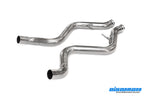 Eisenmann E92/E93 M3 performance exhaust system with polished stainless steel tips and dual outlet design.