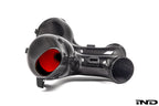 Eventuri Chevrolet Corvette C8 ZR1 hard-top convertible black carbon intake system on a white background.