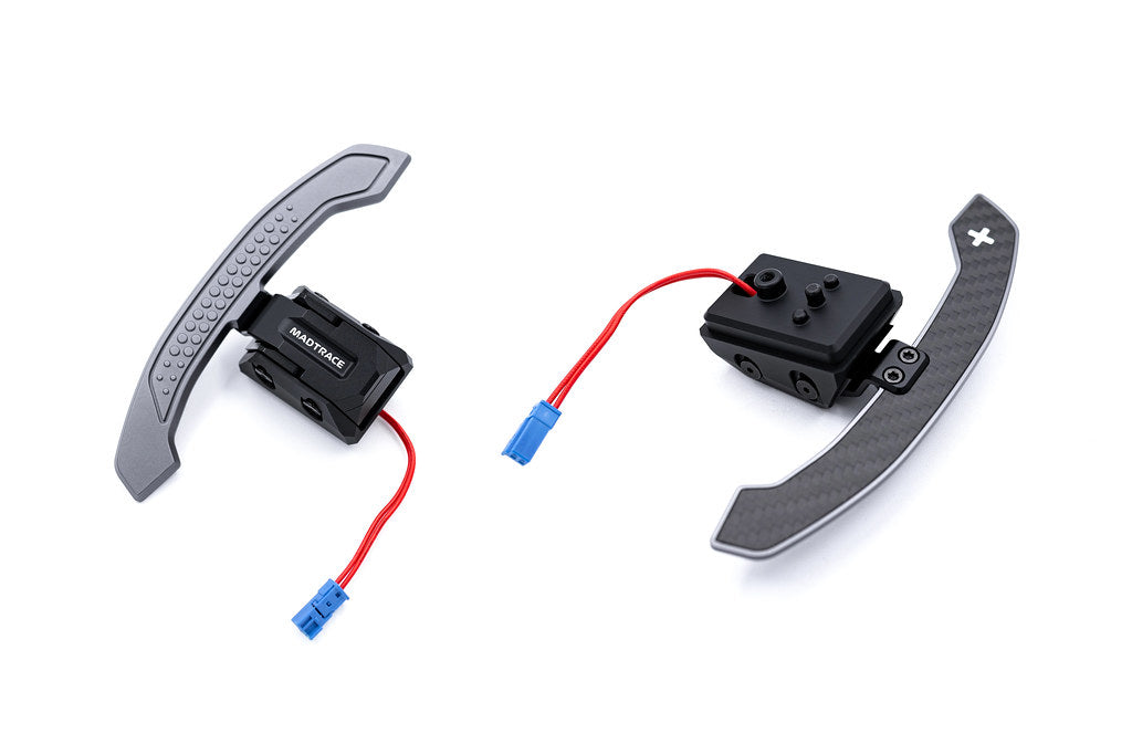 JQ Werks MadTrace BMW G-Chassis Clubsport Magnetic Shift Paddle Set in carbon V2 for interior upgrade with sleek design