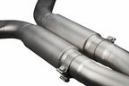 Eisenmann F1X M5 / M6 F06 M6 exhaust center pipe set installed on vehicle, showcasing polished metal finish and exhaust connections.