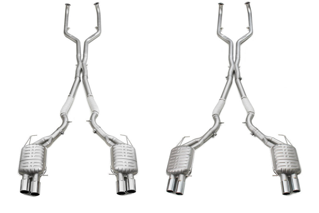 Eisenmann F1X M5/M6 F06 M6 exhaust center pipe set, stainless steel, with polished finish, designed for performance and fitment