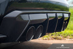 AutoTecknic G8X M3 M4 dry carbon rear diffuser trim set installed on a BMW G8X M3 M4 exterior.