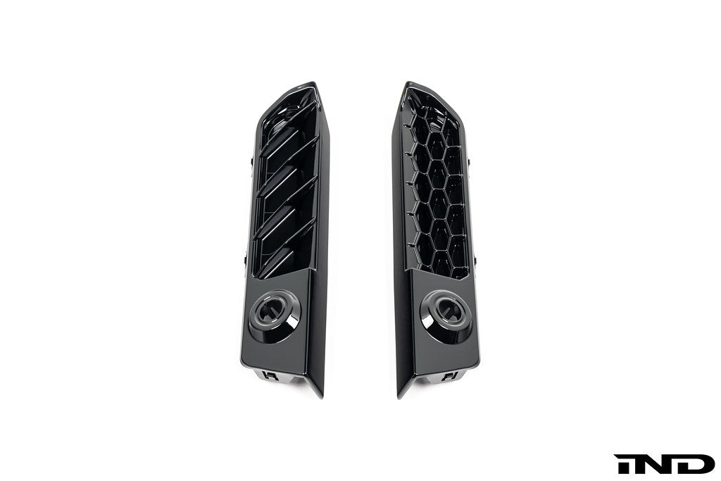 Acexxon BMW G87 M2 full replacement rear reflector insert sets featuring both honeycomb and horizontal designs displayed side by side on a white background