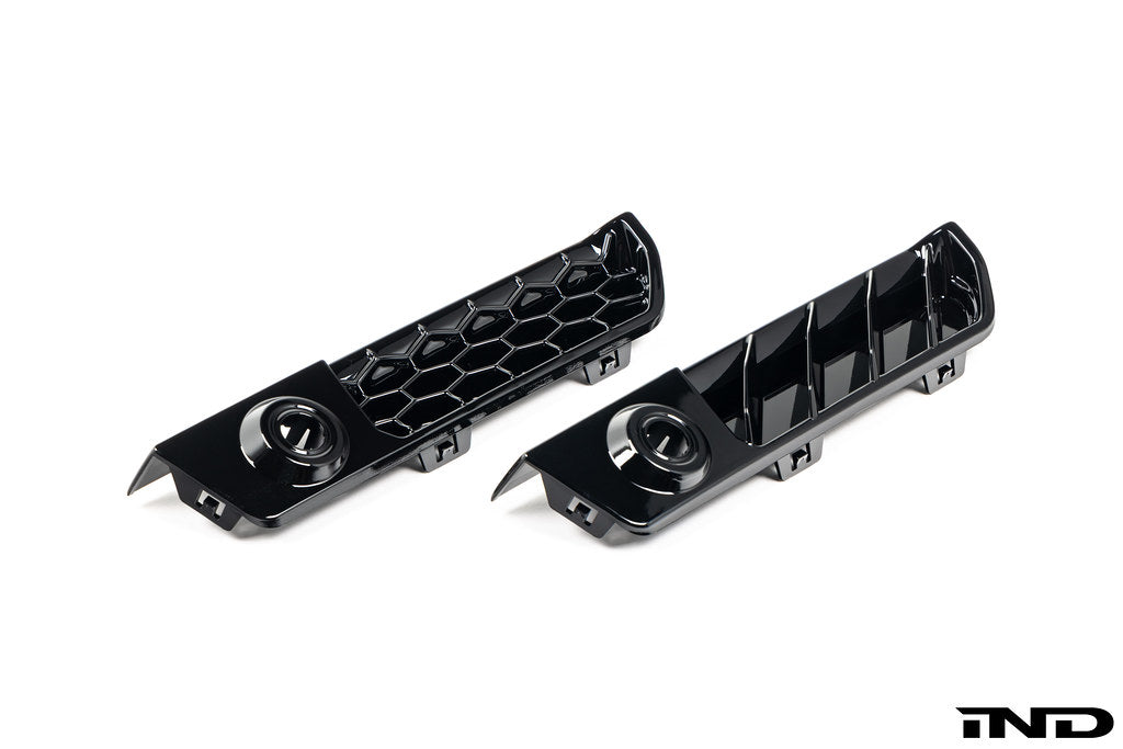 Acexxon BMW G87 M2 full replacement rear reflector insert sets featuring both honeycomb and horizontal designs displayed side by side on a white background