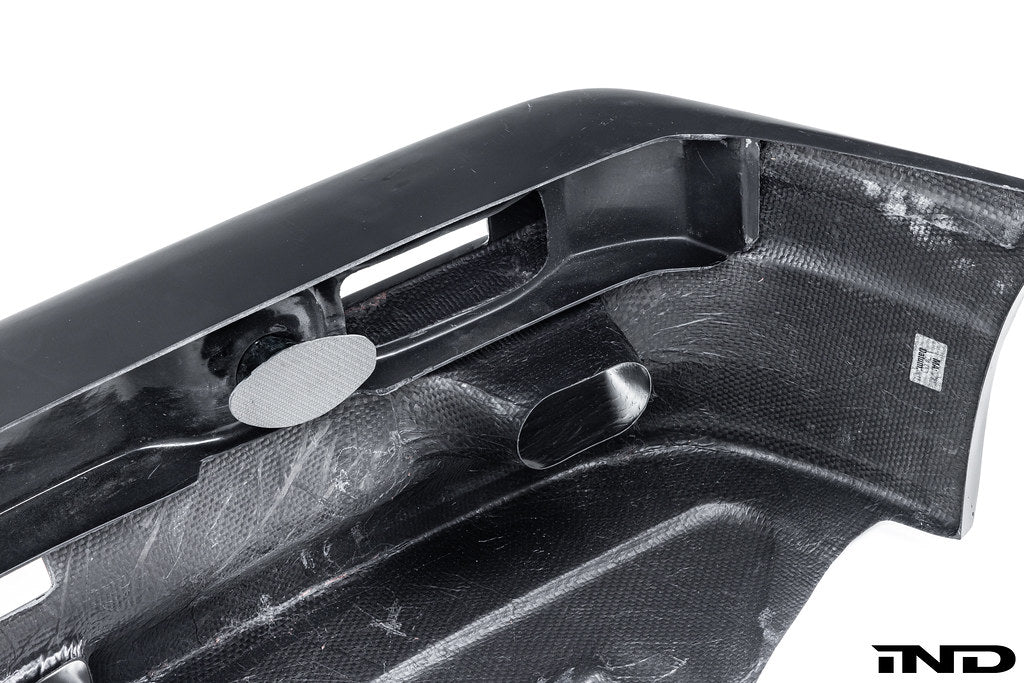 Alpha N E30 M3 DTM '92 carbon front bumper cover for BMW E30 M3, shown in white background with detailed exterior view.