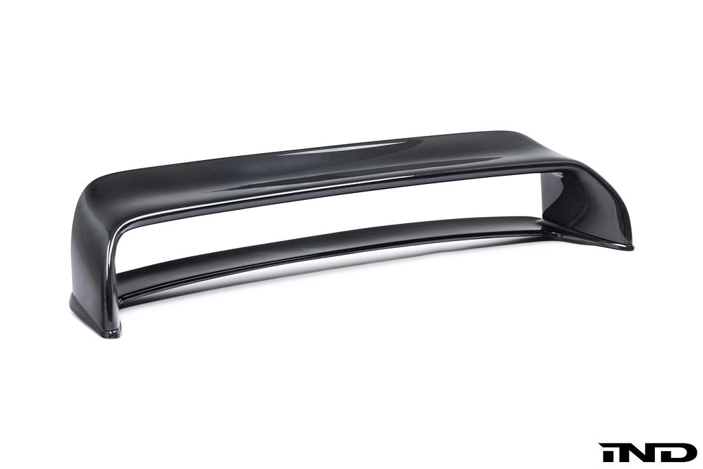 Alpha N E36 M3 Carbon fixed rear wing, Class 2, exterior view showing aerodynamic design and high-quality carbon fiber construction.