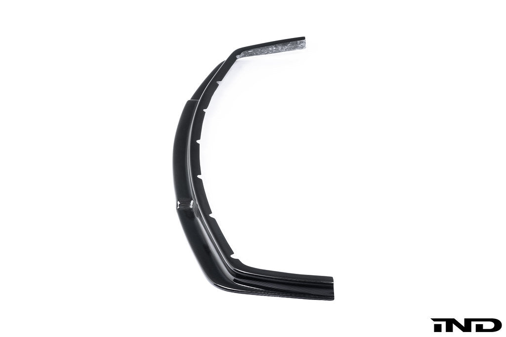 Alpha-N E36 M3 carbon GT front lip exterior part mounted on white background for BMW E36 M3 model.