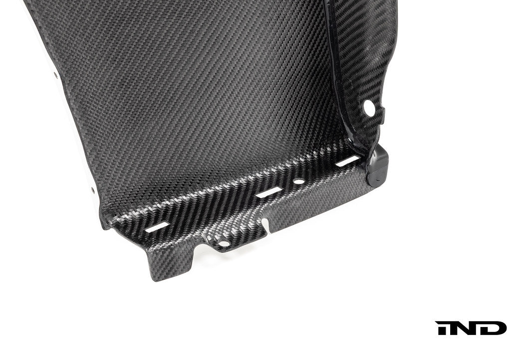 Alpha N F82 M4 Carbon vented front fender set, exterior car parts, white background, showcasing lightweight carbon design