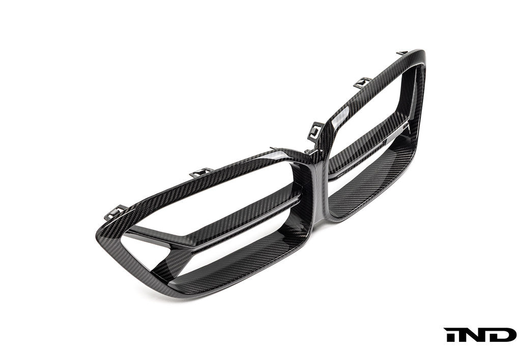 Alpha N F87 M2 Competition CS Carbon Corse front grille on white background, showcasing the exterior design and carbon finish