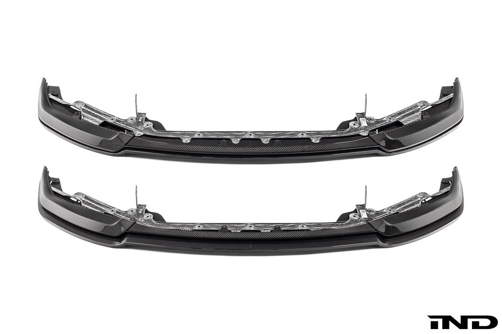 Alpha N G87 M2 Carbon adjustable front lip, Class 3, for exterior car modification, shown on a white background.