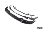 Alpha N G87 M2 Carbon adjustable front lip, Class 3, exterior car accessory with a sleek design on a white background.