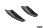 Alpha N G87 M2 carbon bumper canard set, white exterior car aerodynamic accessories on a plain background