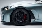 Alpha-N G87 M2 carbon front fender set V2 with blades installed on a BMW M2 exterior car showing detailed design