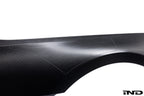 Alpha N G87 M2 carbon front fender set V2 with blades, exterior automotive parts, white background, detailed close-up image.