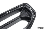 Alpha-N G87 M2 Carbon front grille V2 for BMW, exterior shot showing sleek white carbon fiber design on a white background