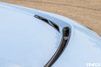 Alpha N G87 M2 carbon hood front vent insert installed on a car, showcasing lightweight, aerodynamic exterior car modification.